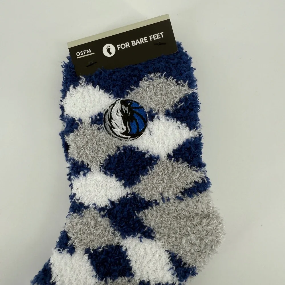 For Bare Feet Dallas Mavericks OSFM Argyle‎ Fuzzy Cozy Socks